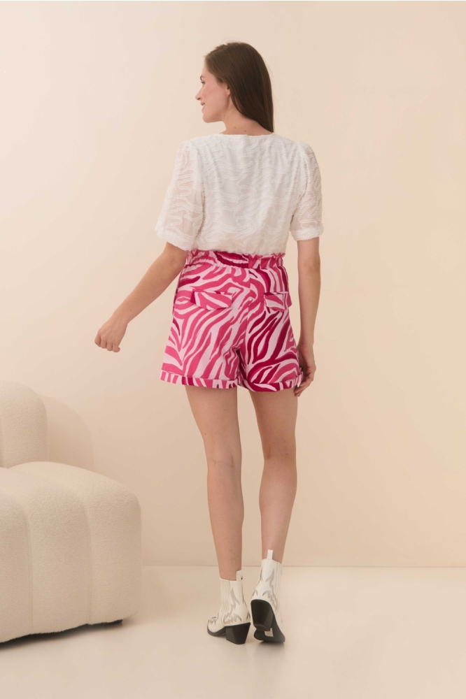 SHORT SADE QD32 784 logo zebra print
